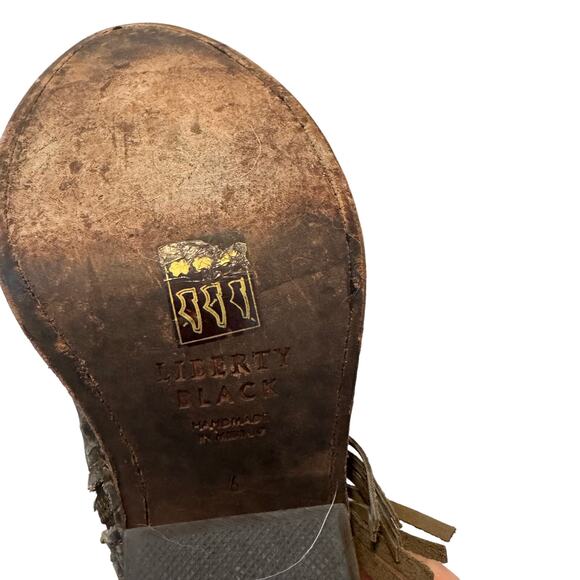 Liberty Black Python Verde leather fringe ankle boots - Picture 6 of 11